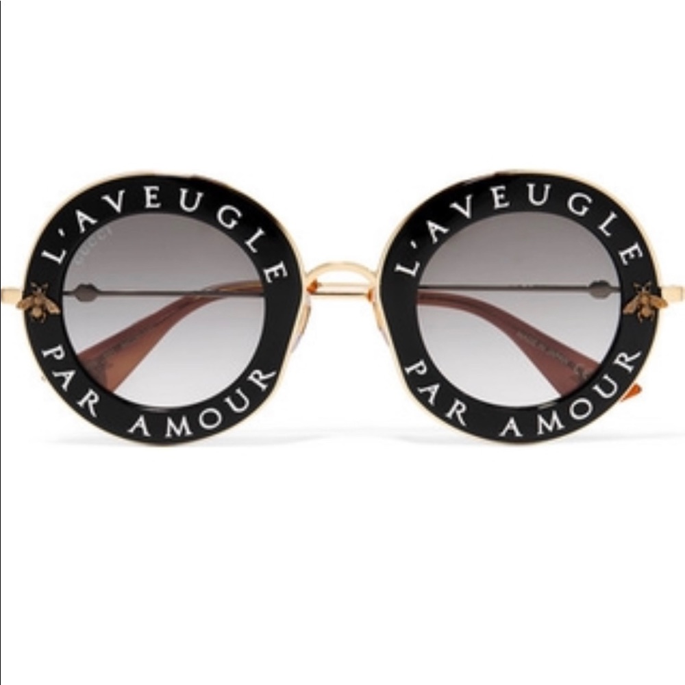 x sold xGucci round L'Aveugle Par Amour sunglasses - Picture 1 of 8